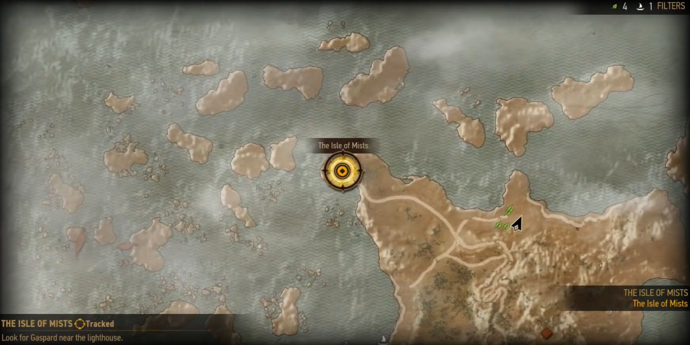 Ведьмак 3 Скриншот Карта Острова Туманов Расположение Гаспара
