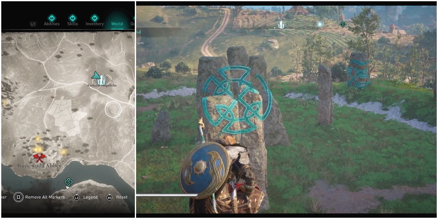 Hamtunscire (Aveberie Megaliths) standing stones in Assassin's Creed Valhalla