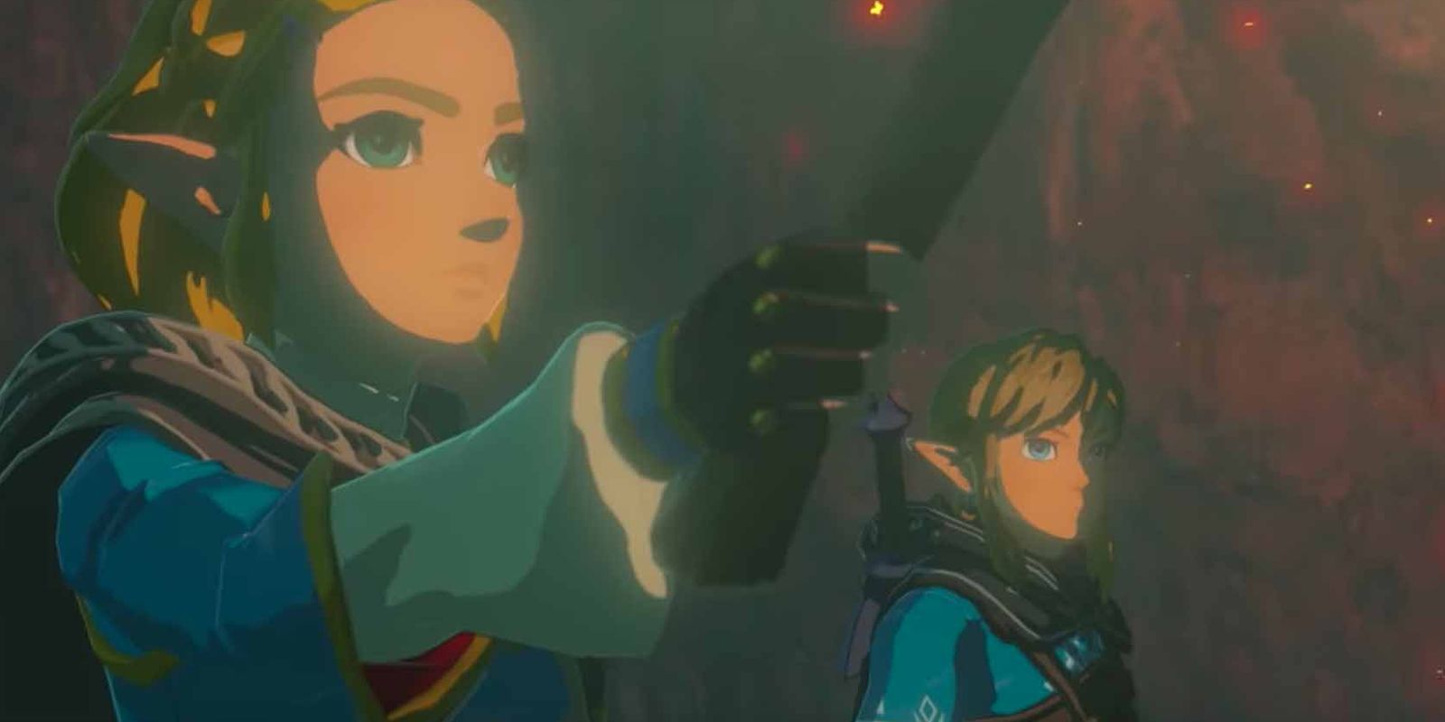 A screen grab from the announcement trailer for the sequel to Breath of the Wild