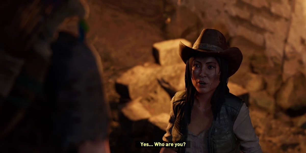 Isabella and Lara Croft inside a crypt in Shadow of the tomb raider