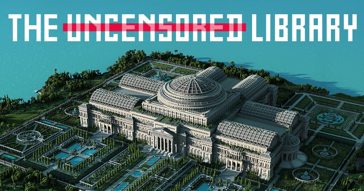 a picture of the uncensored library being made in minecraft