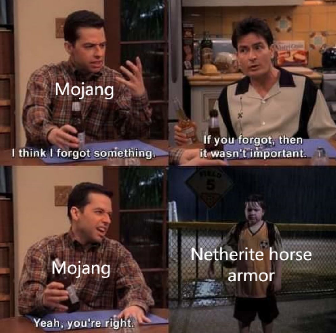 netherite horse amor added meme