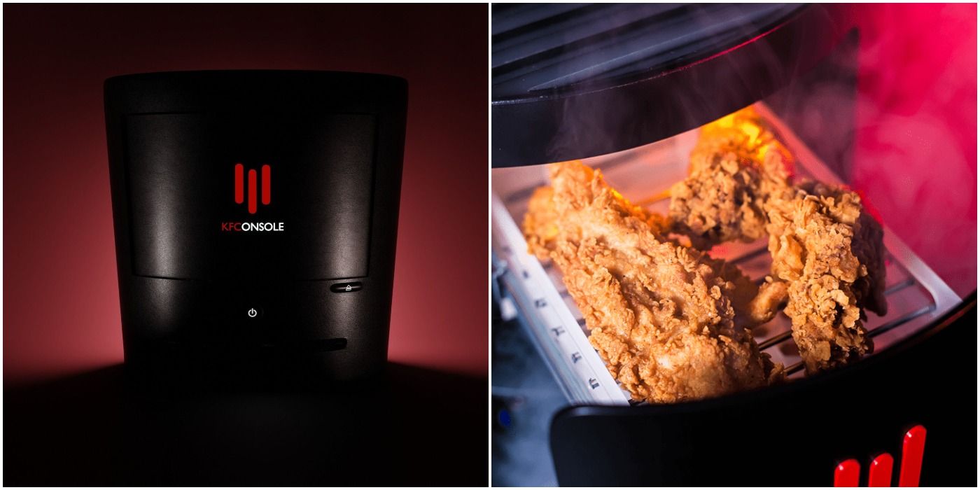 KFC console chicken chamber with fried chicken inside