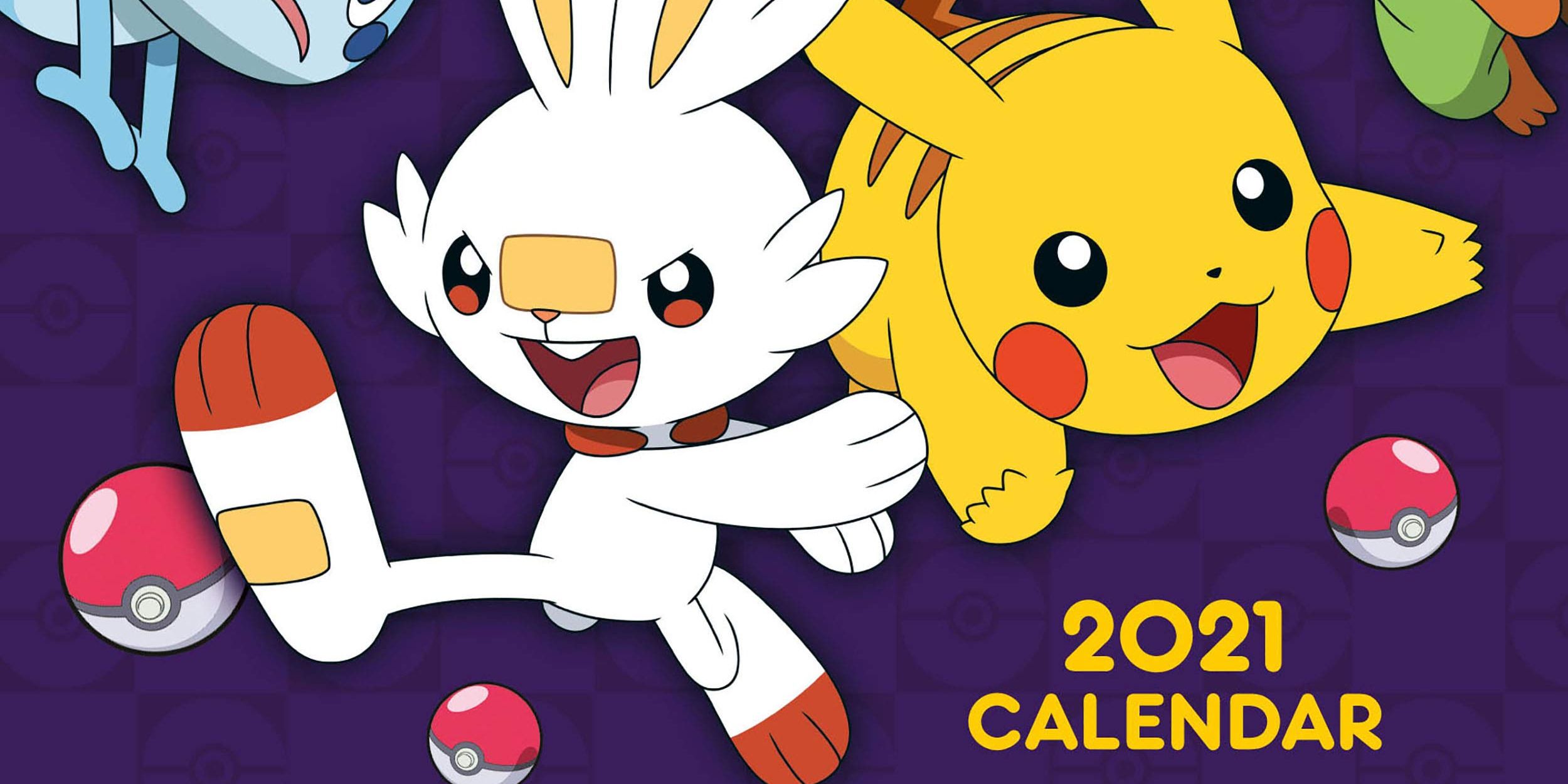 An image of a Pokemon calendar for 2021