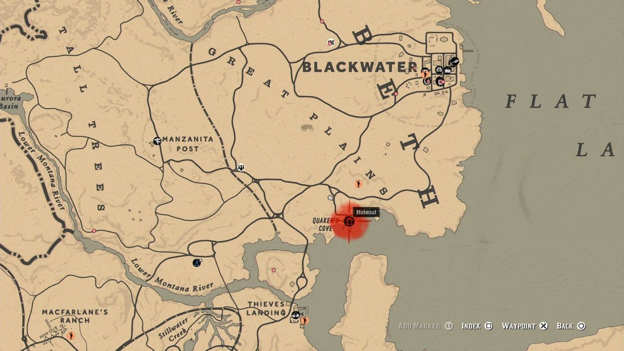 a hideout icon on the map