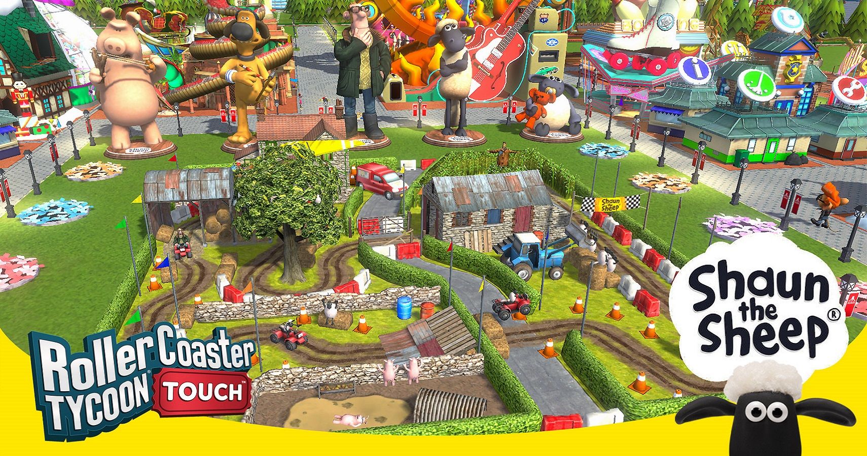 RollerCoaster Tycoon Touch Crosses Over With Shaun The Sheep