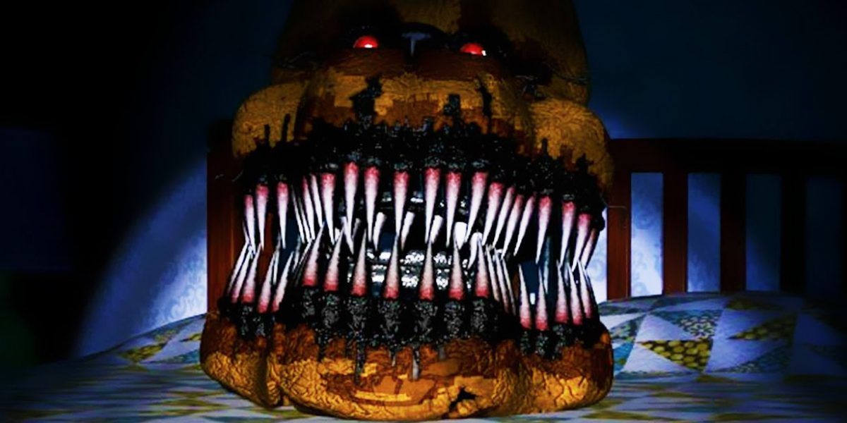 nightmare freddy on bed