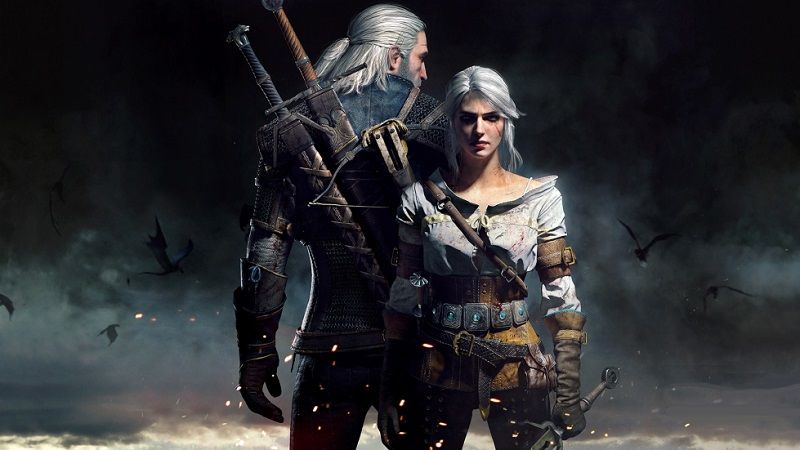 Geralt and Ciri back to back promo art The Witcher 3