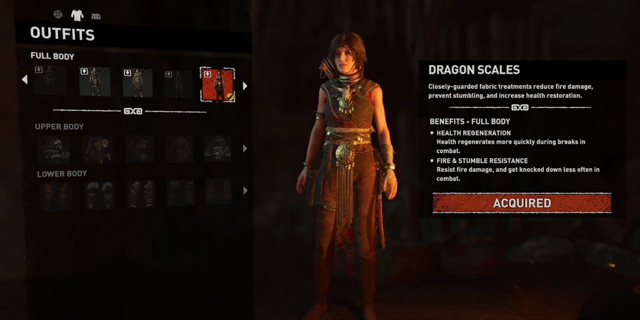 The Dragon Scales outfit in Shadow of the Tomb Raider