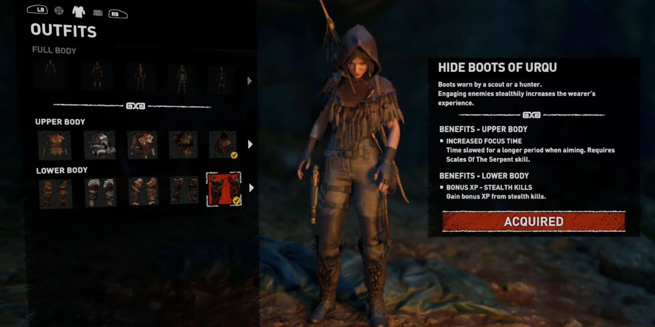 The Hide Boots Of Urqu outfit in Shadow of the Tomb Raider