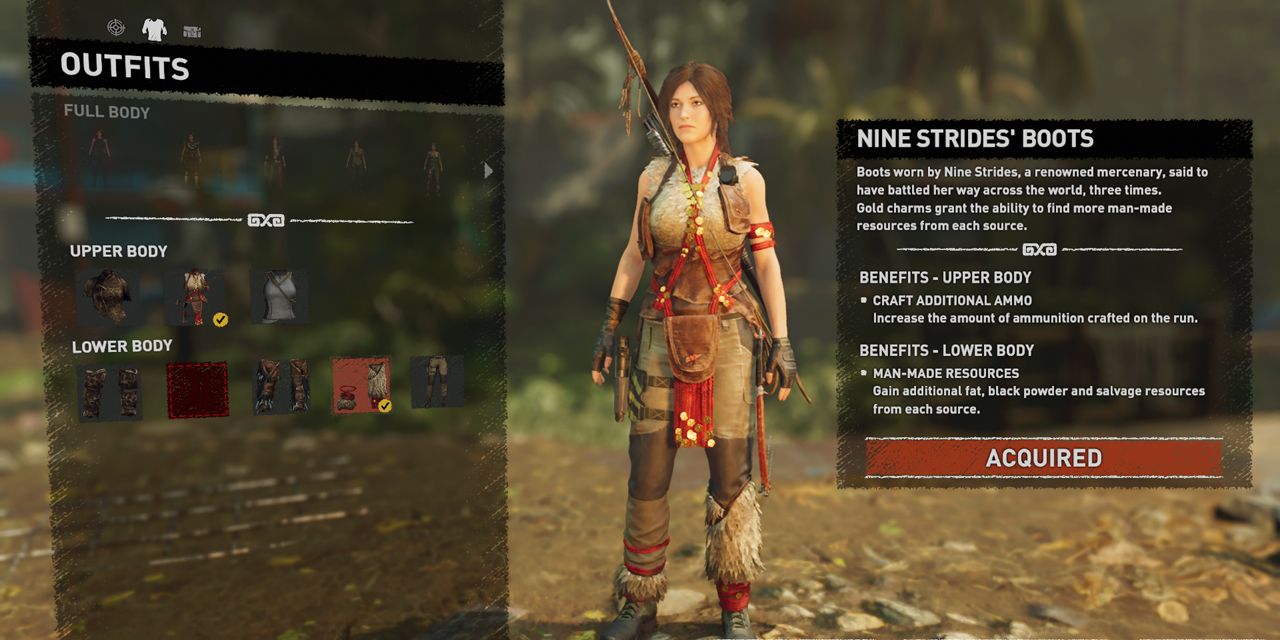 The Nine Strides' Boots outfit in Shadow of the Tomb Raider