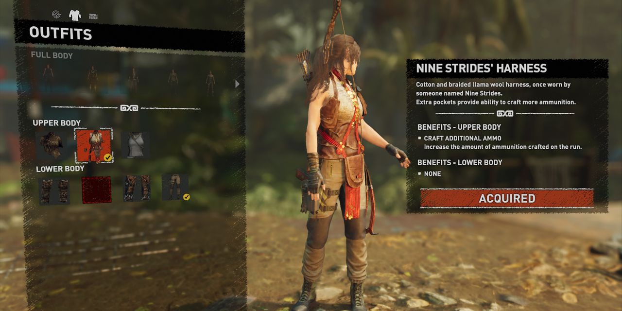 The Nine Strides' Harness outfit in Shadow of the Tomb Raider