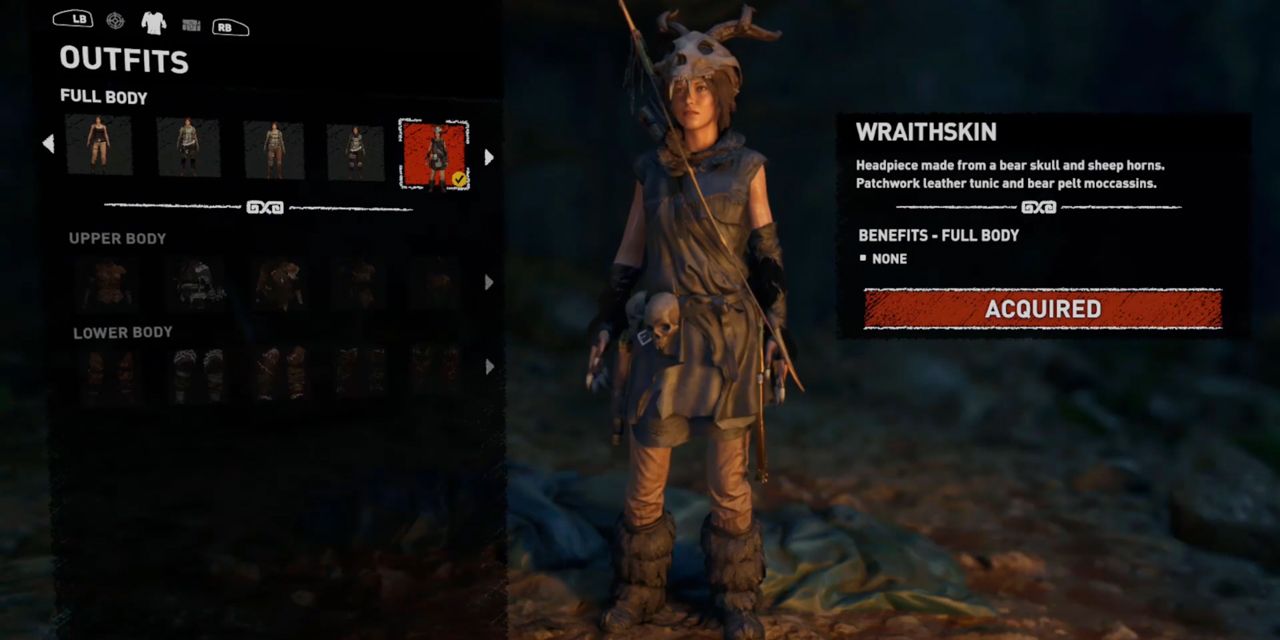 The Wraithskin outfit in Shadow of the Tomb Raider