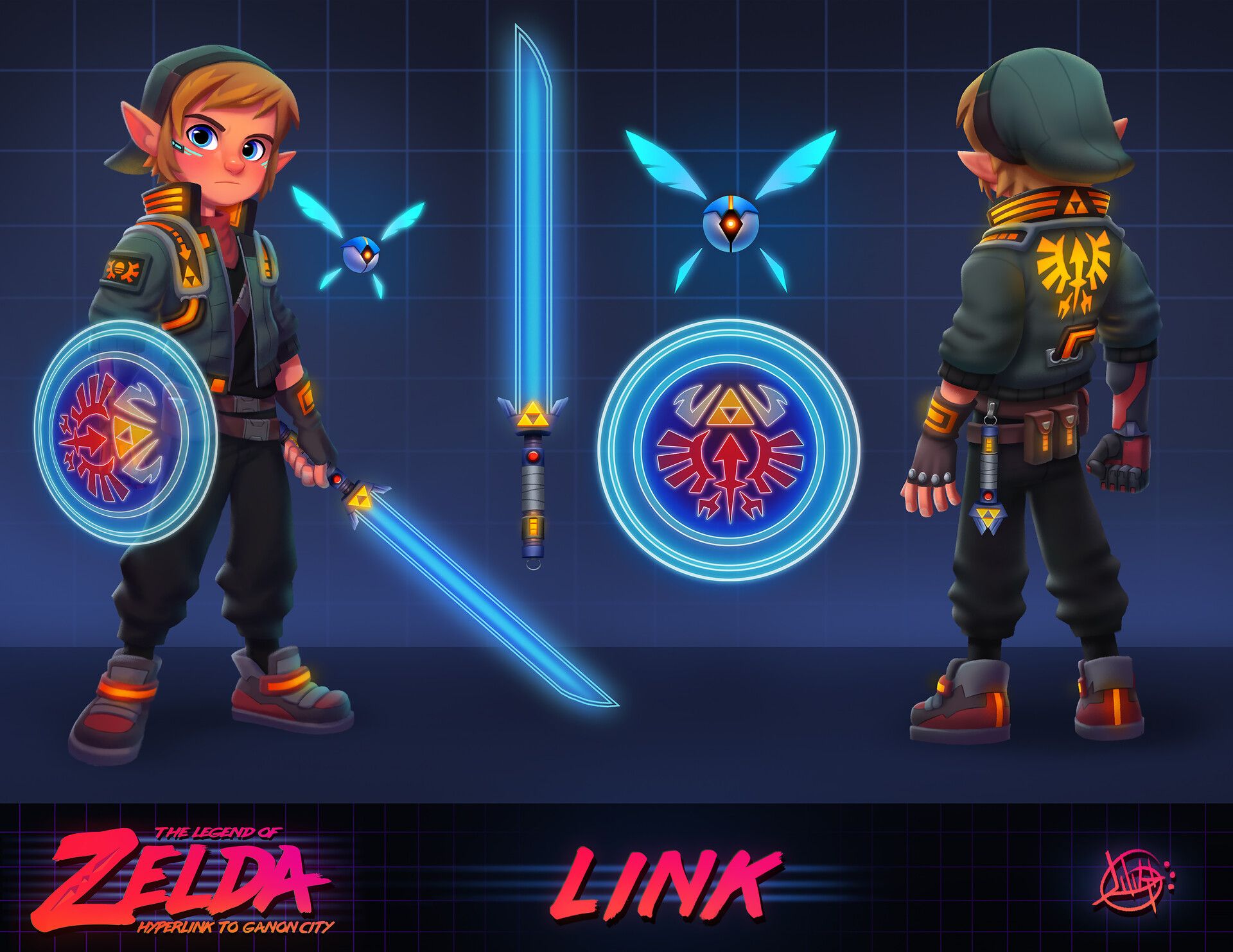 Cyberpunk fan art of Link