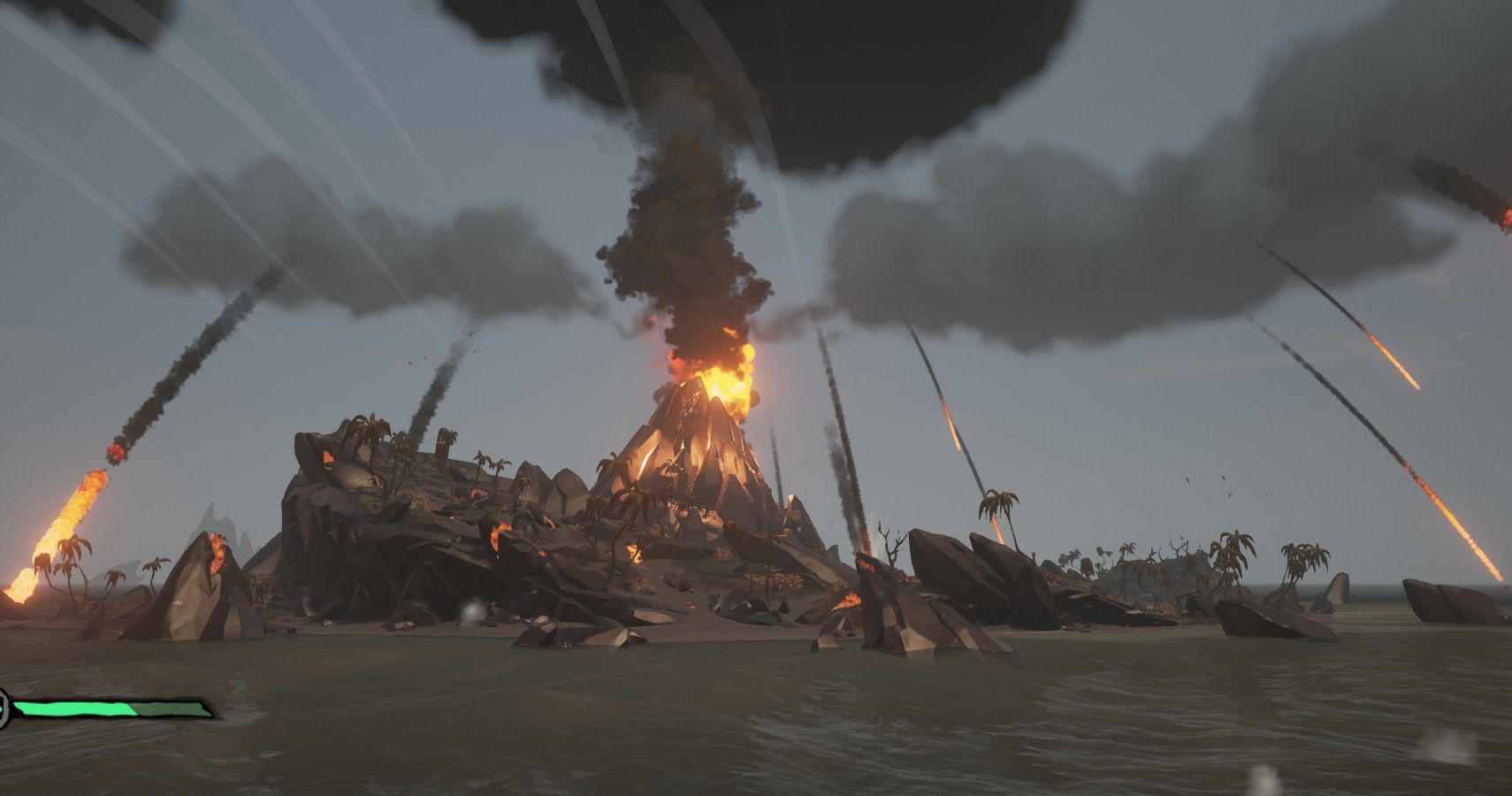 A Volcano Erupting In Sea Of Thieves
