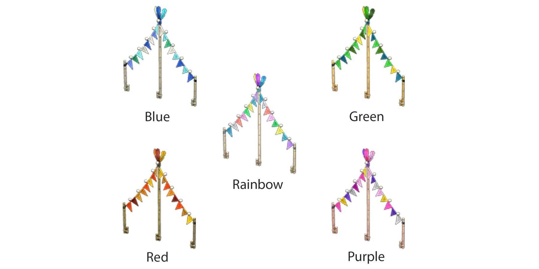 Screenshot of all Festivale Garland variants on a white background