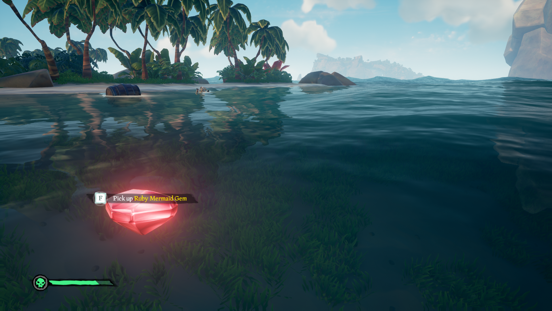 A Floating Ruby In Sea of Thieves