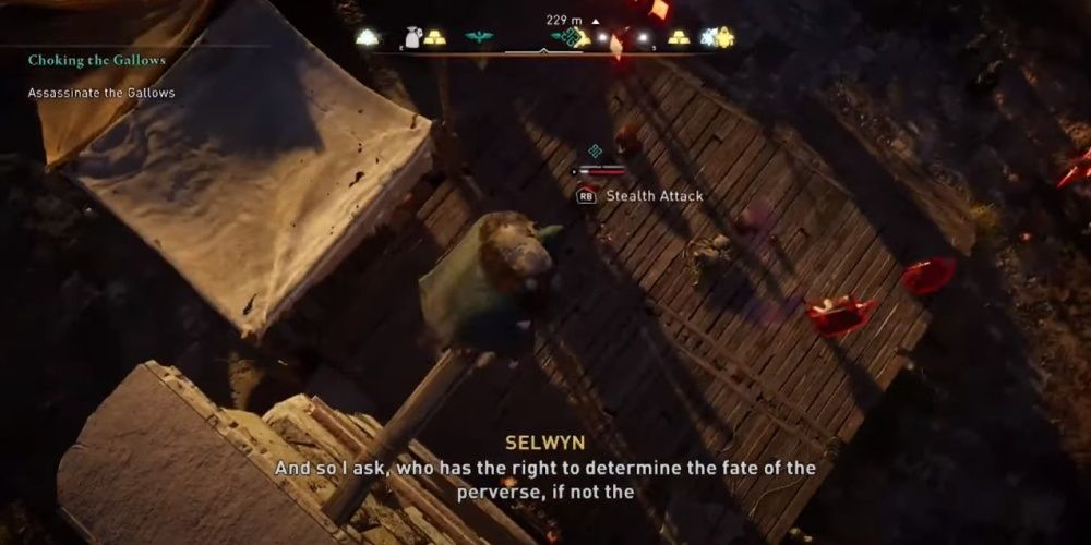 Assassin's Creed Valhalla Assassination Position Above The Gallows