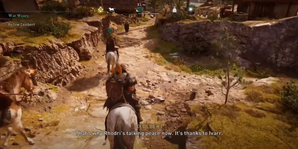 Assassins Creed Valhalla Following Ceolbert On Horseback