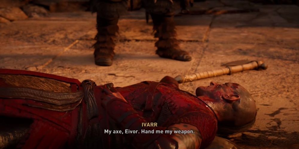 Assassins Creed Valhalla Ivarr Asking For Eivor To Give Him His Axe