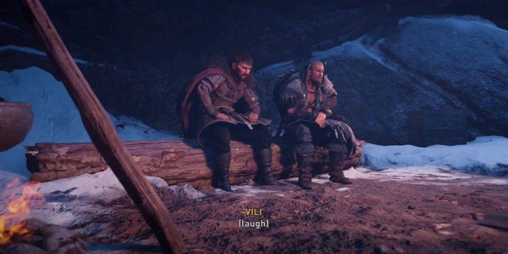 Assassin's Creed Valhalla Laughing With Vili After Escaping The Cave