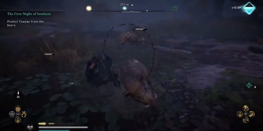 Assassin's Creed Valhalla Protecting Tewdwr From The Boars