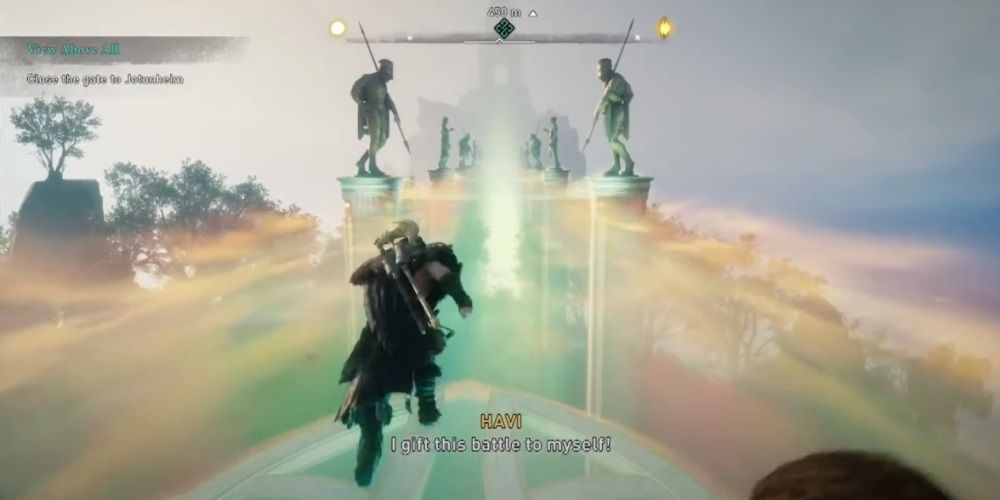 Assassin's Creed Valhalla Running Across The Bridge To Jotunheim With Havi