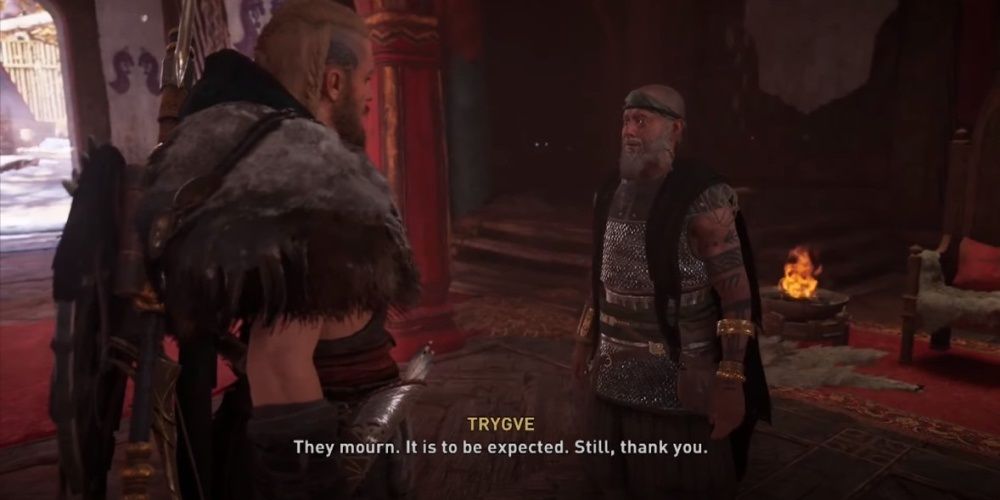 Assassin's Creed Valhalla Telling Trygve The Guests Have Been Calmed