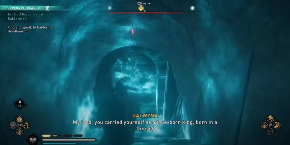 Assassin's Creed Valhalla Using Vision While Going Down A Tunnel
