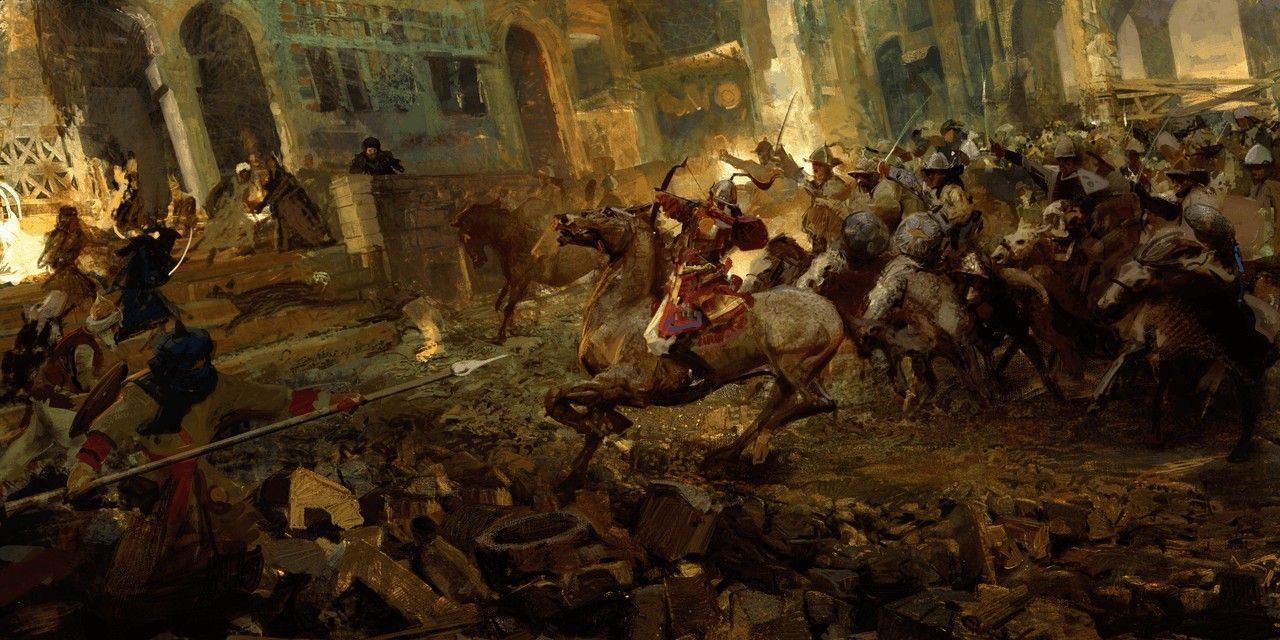 Middle Eastern Cavalry Attack Painting from Crusader Kings 3