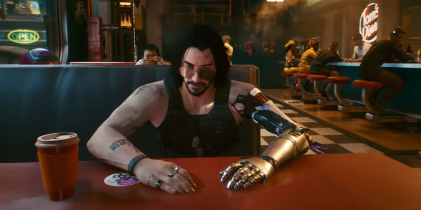 Cyberpunk 2077 johnny silverhand at diner