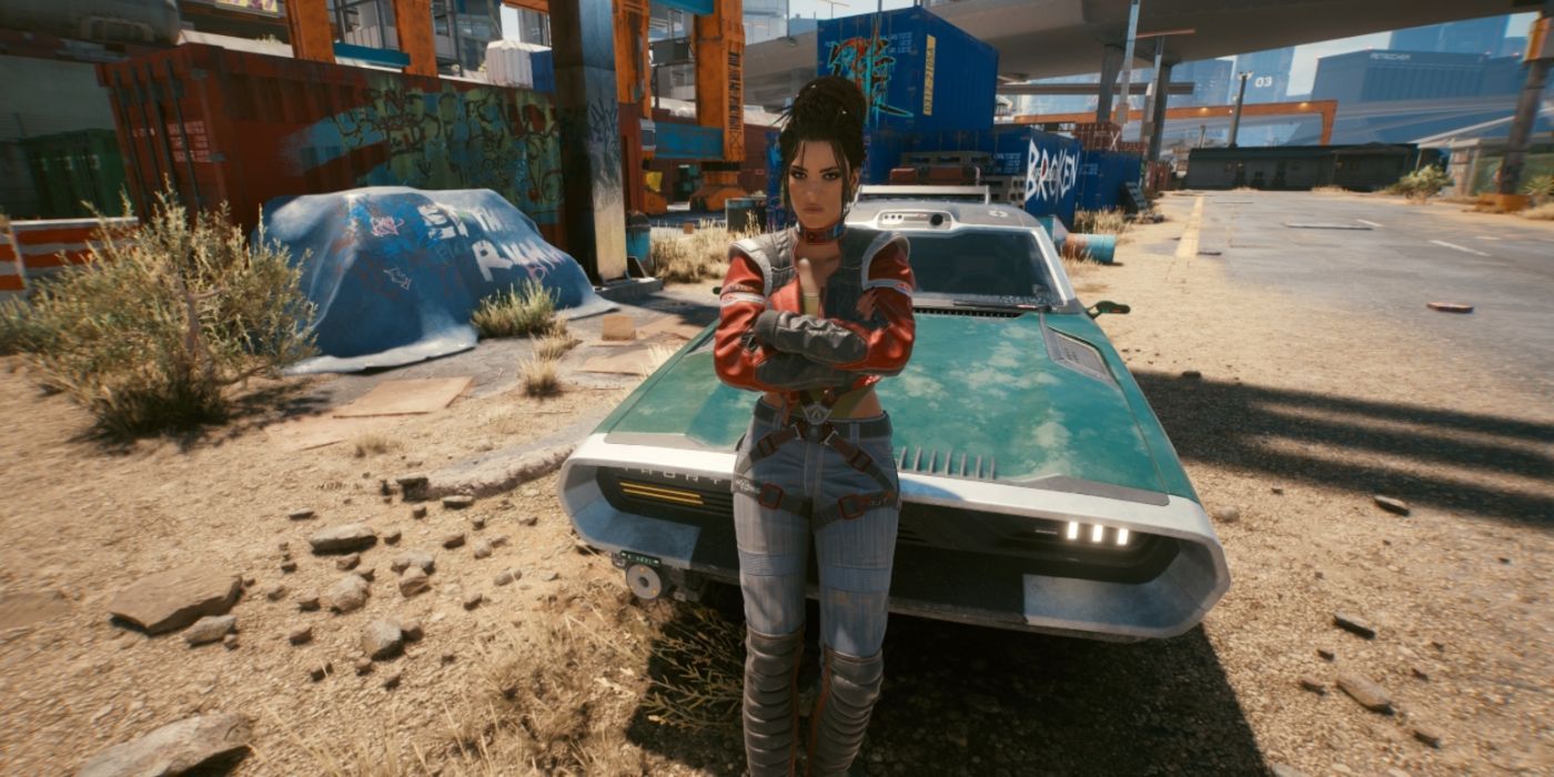 Cyberpunk 2077 panam standing by her car