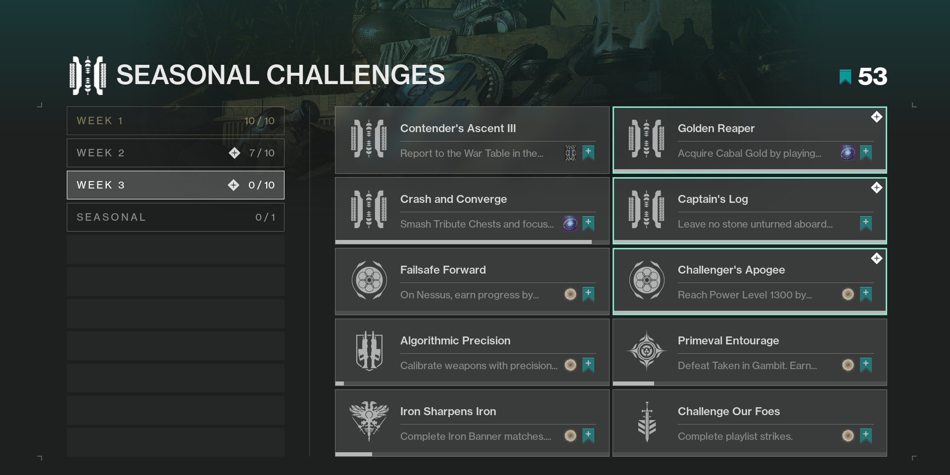Destiny 2 Seasonal Challenges 3