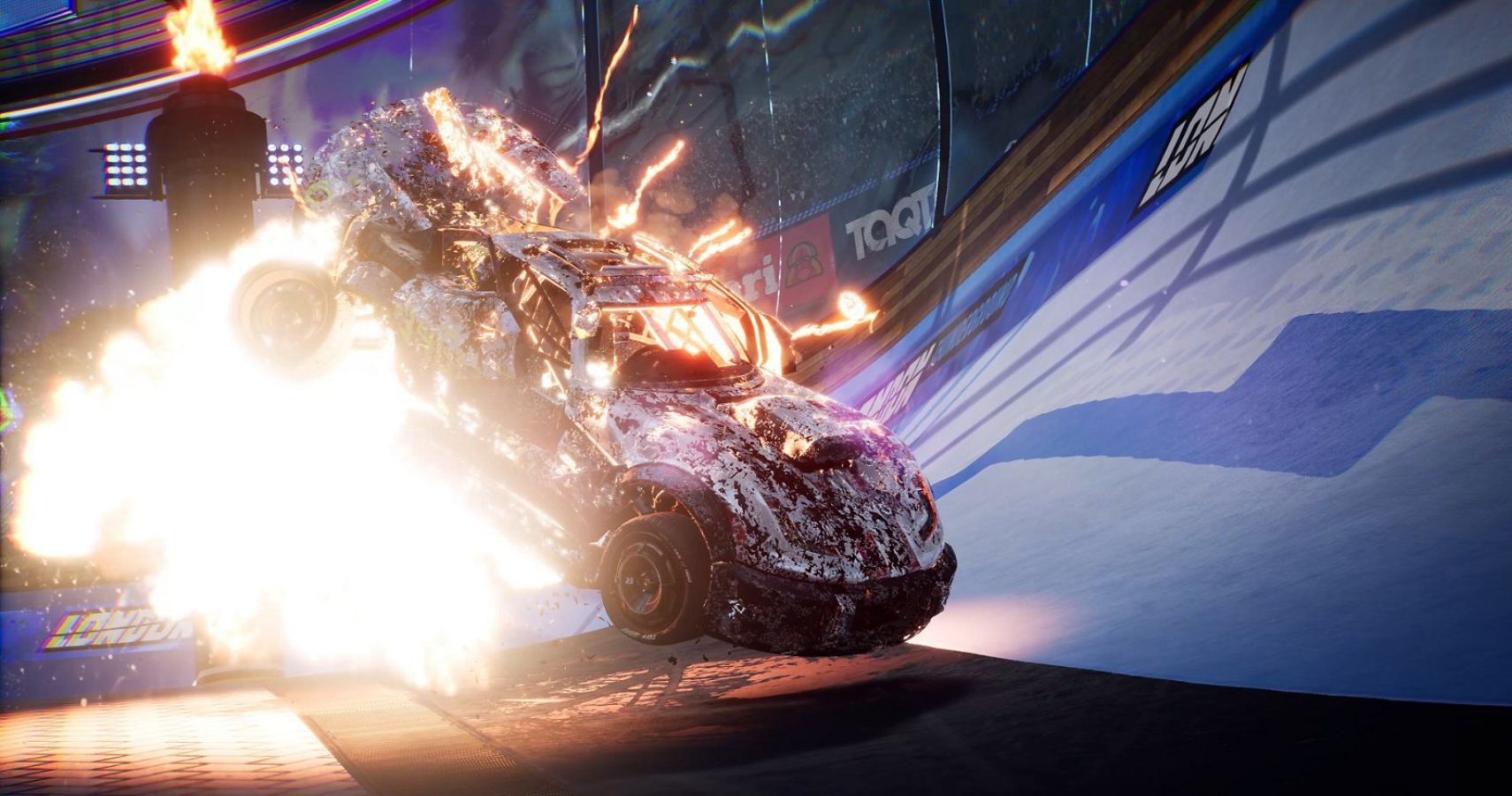 An exploding car