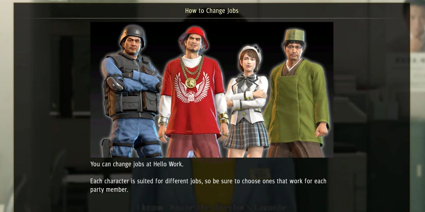 Yakuza Like A Dragon: The &quot;How To Change Jobs&quot; Dialog Box