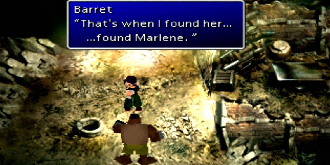 Dyne and Barret speak in Corral in FF7