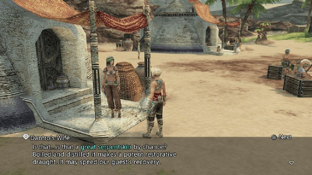 Final Fantasy 12 Dantro's Wife asking for Great Serpentskin