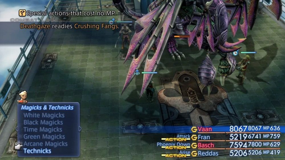 Final Fantasy 12 Deathgaze using Crushing Fangs