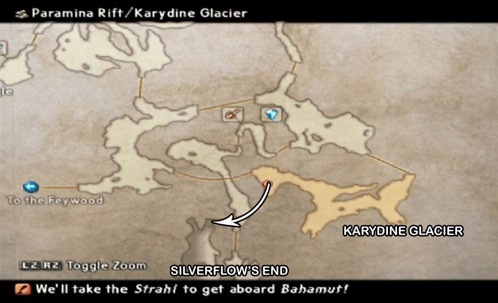 Final Fantasy 12 Paramina Rift Map to get to Fafnir