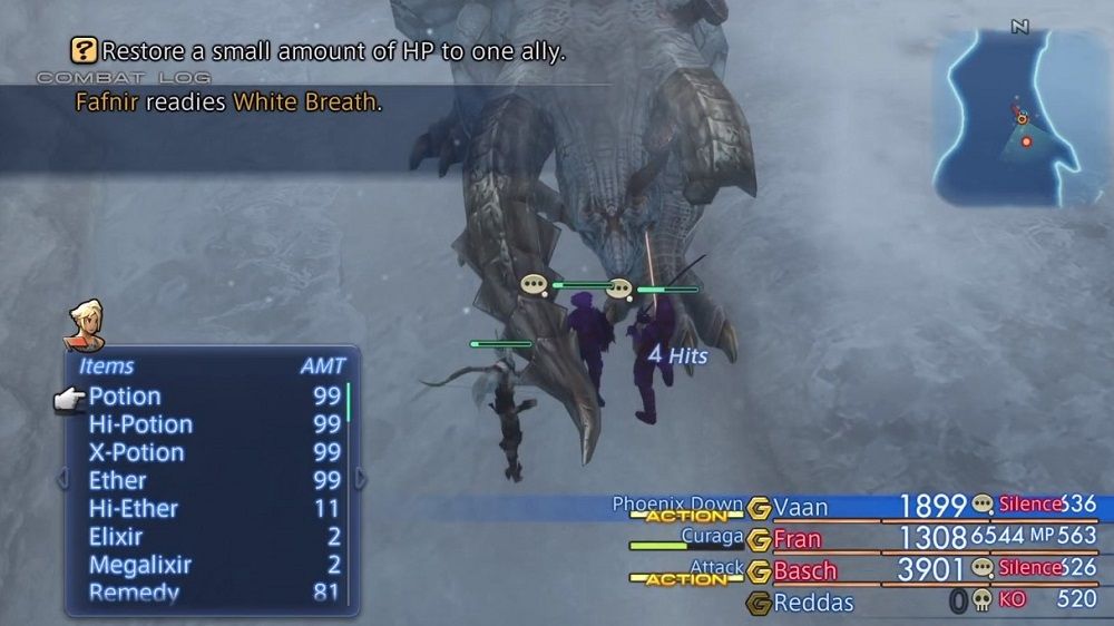 Final Fantasy 12 battling with Fafnir