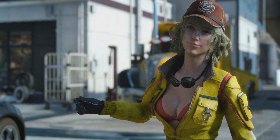 Cindy from Final Fantasy 15 with an ill-fitting jacket