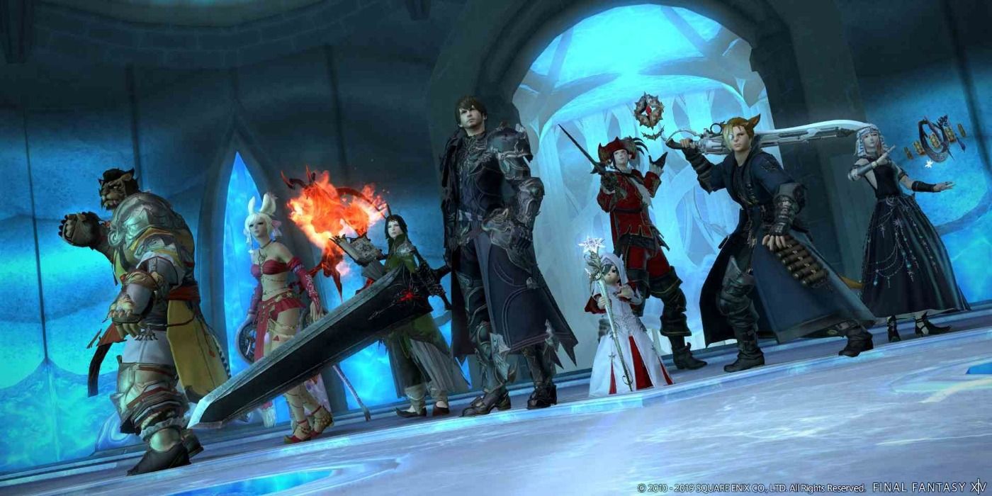Final Fantasy XIV party ready for a big boss battle