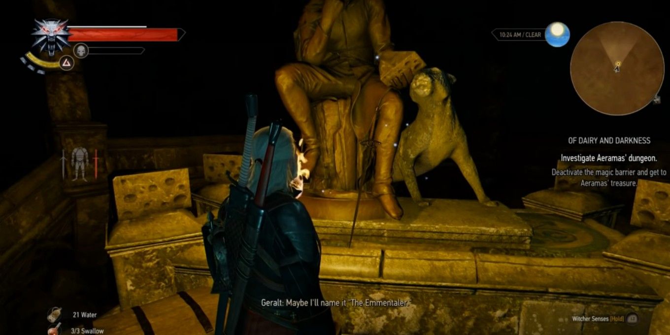 Geralt - Witcher 3 - naming the Emmentaler