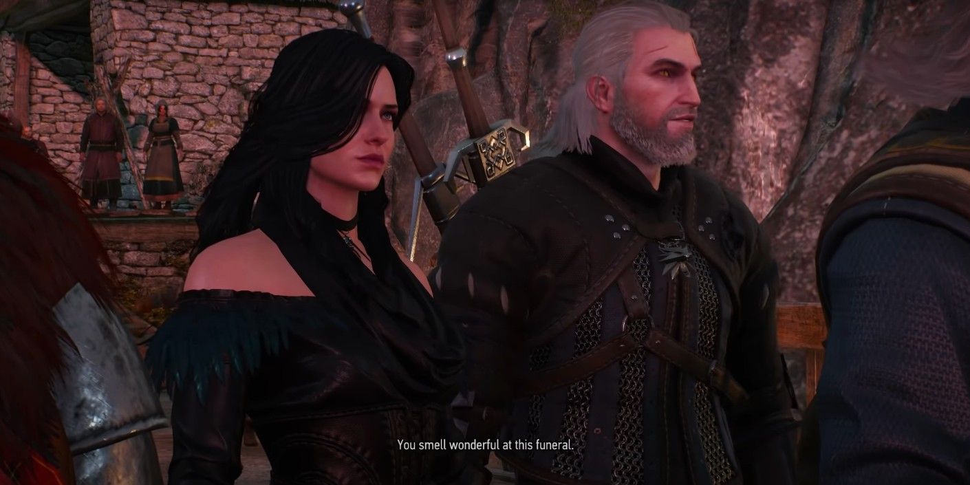 Geralt and Yennefer at King Bran&rsquo;s funeral