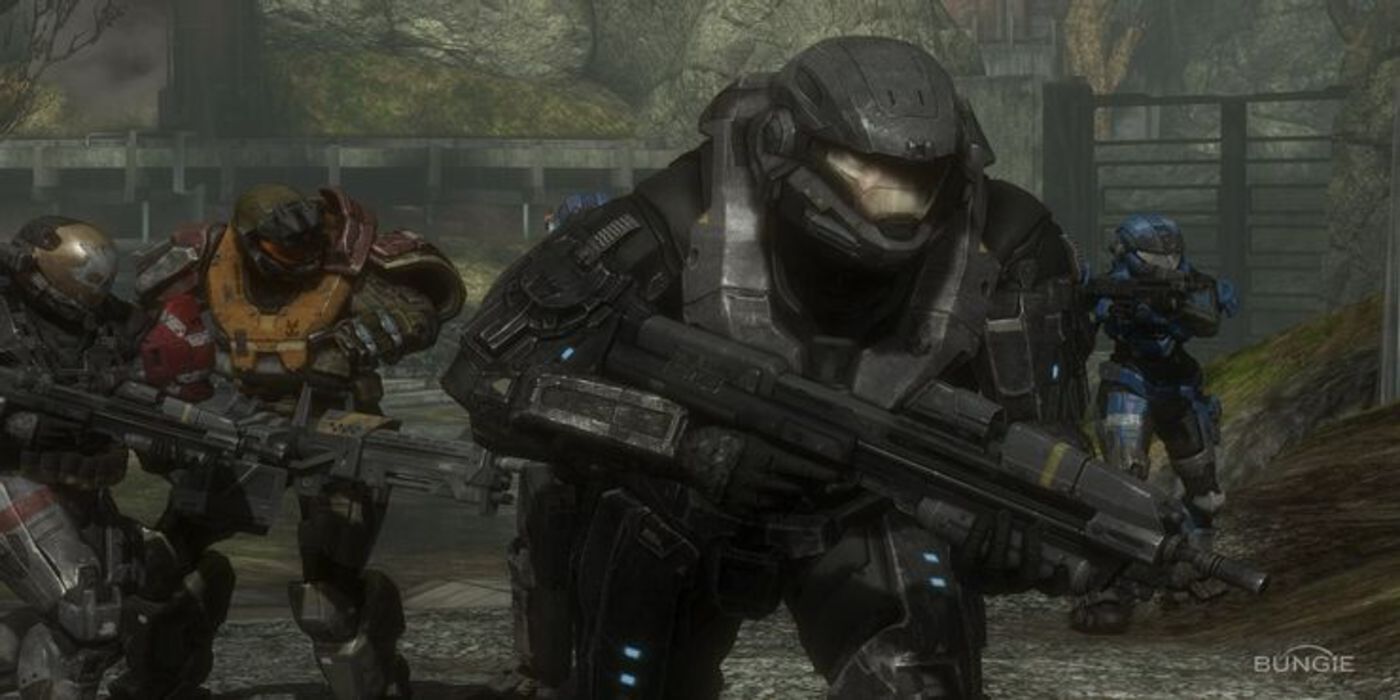 Noble 6 with Noble team in a Halo: Reach screenshot