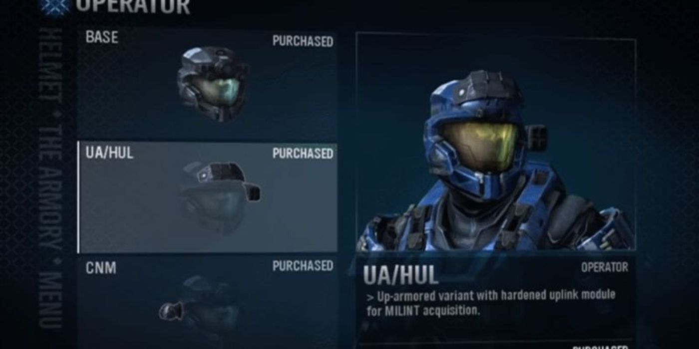 Helmet customization in Halo: Reach