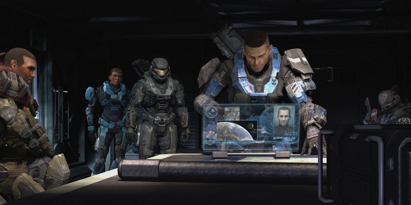 Noble Team, with the exception of Jun, in Halo: Reach's intro