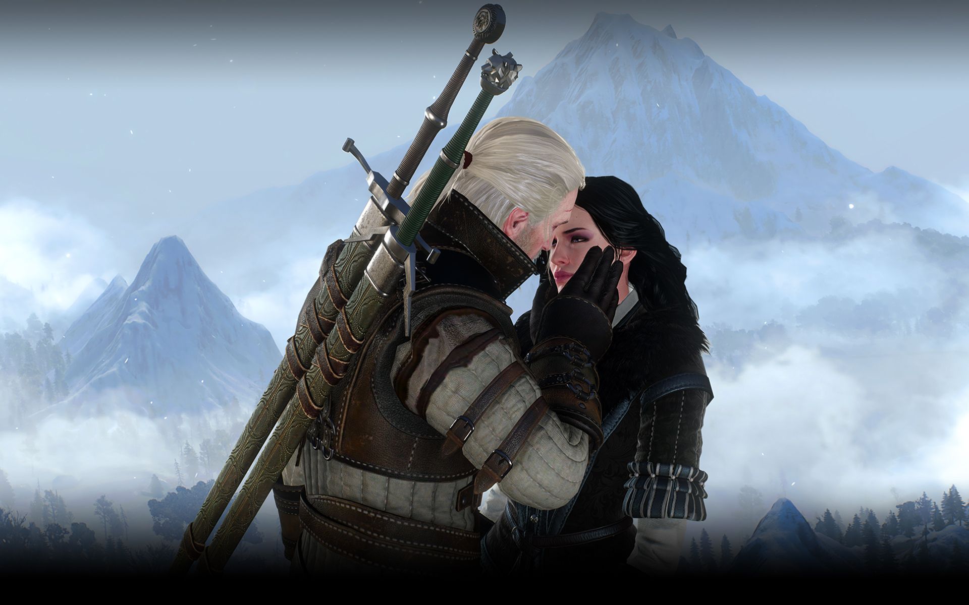 Geralt kisses Yennefer