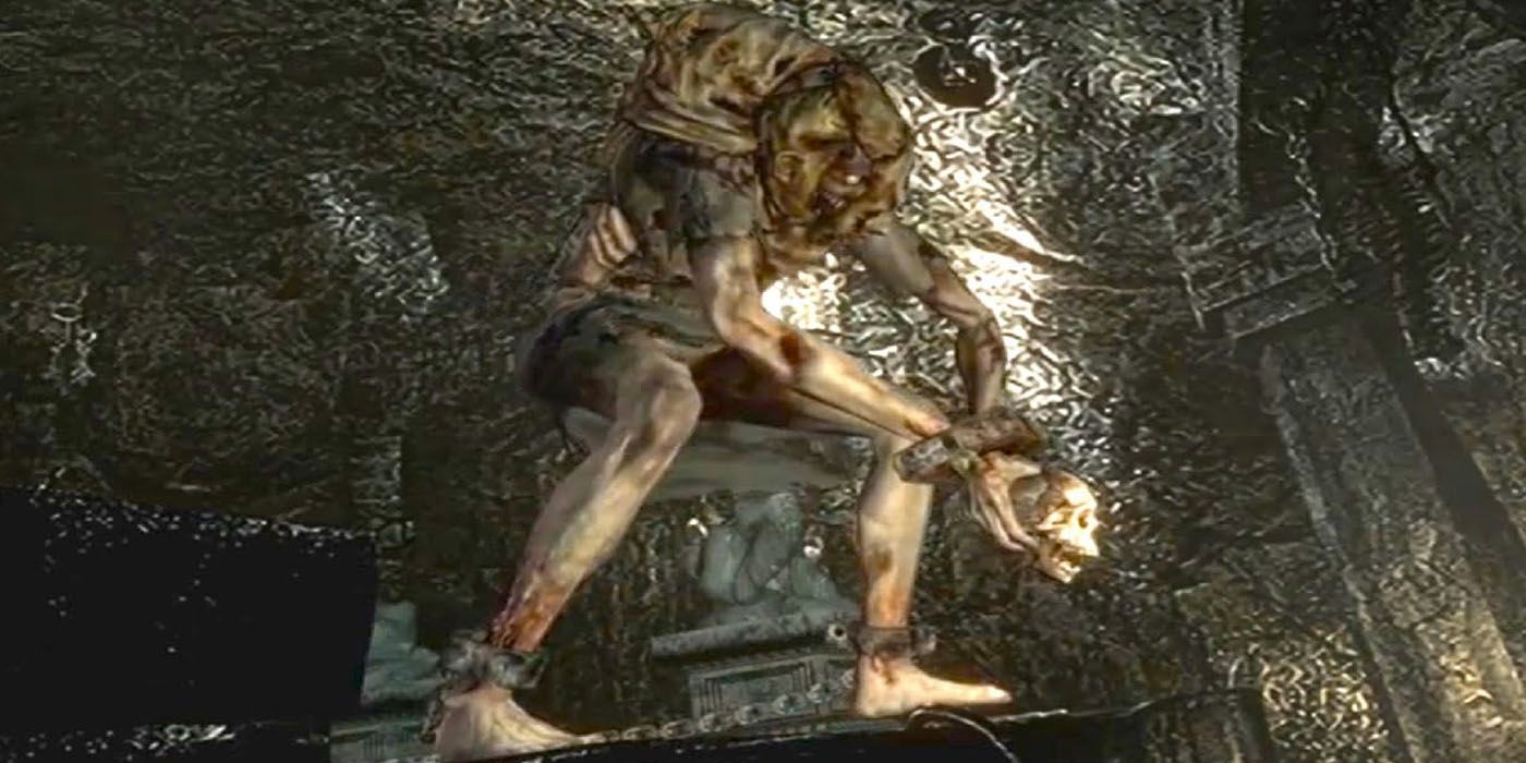 Lisa Trevor's boss fight in the Resident Evil 1 remake.