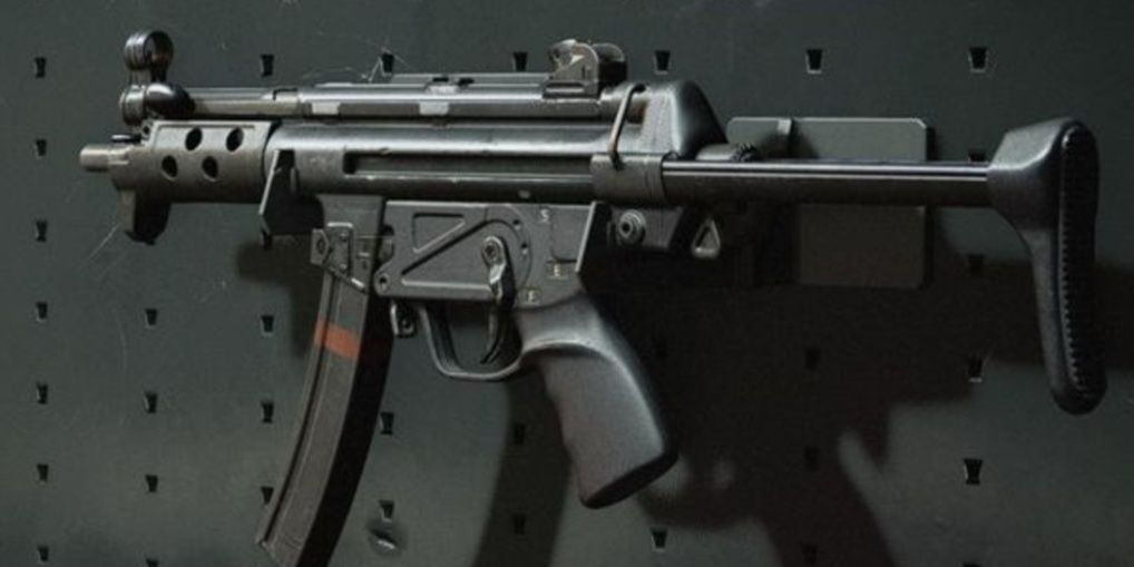 The MP5 hanging on the wall in Call of Duty